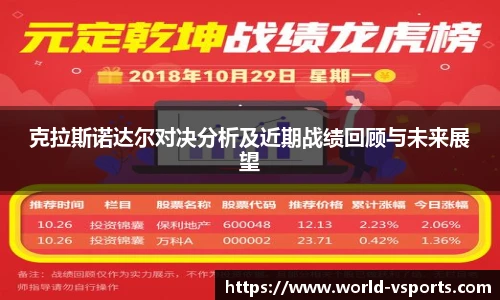 克拉斯诺达尔对决分析及近期战绩回顾与未来展望